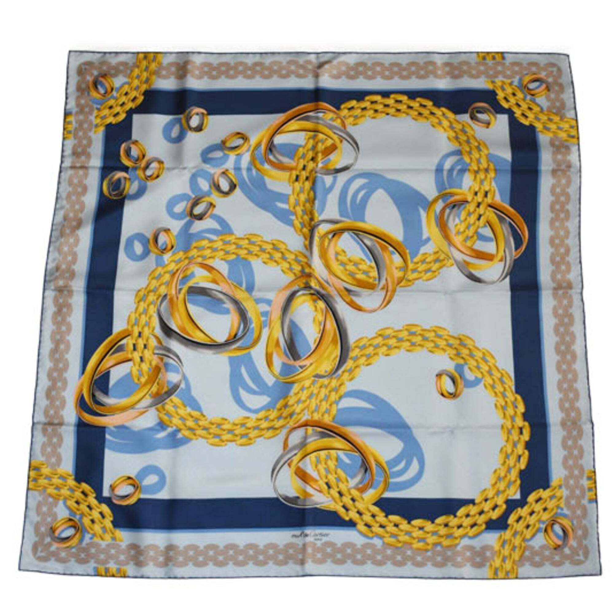 Cartier Scarf/Shawl In Light Blue With A Trinity Ring Pattern